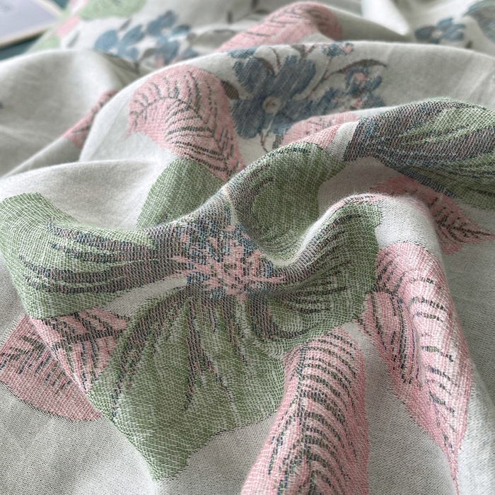 91家纺网 家纺一手货源 找家纺 春皖家纺 2026新款全棉纯棉拉链款双层纱被套单被套被套单件 绮帐-粉