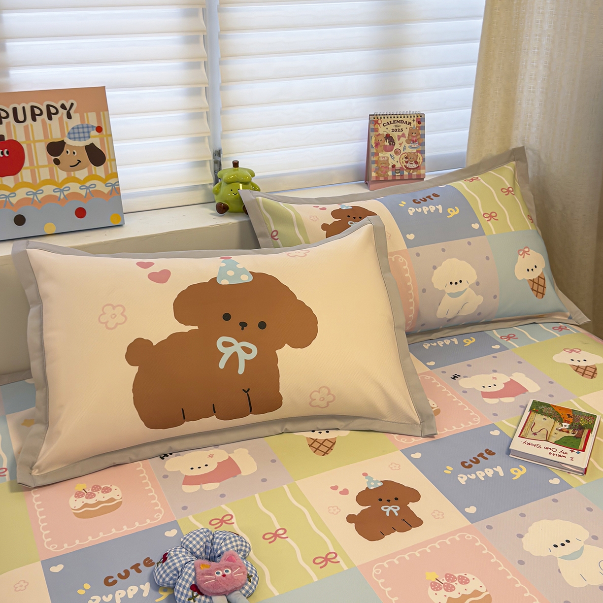 91家纺网 家纺一手货源 找家纺 （总）懒猫家纺 2026新款卡通冰丝印花枕套