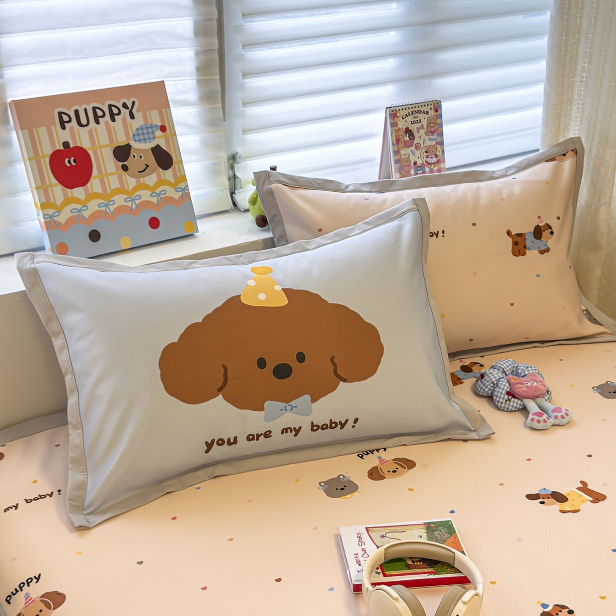 91家纺网 家纺一手货源 找家纺 （总）懒猫家纺 2026新款卡通冰丝印花枕套