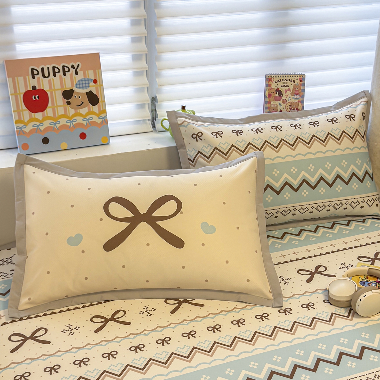 91家纺网 家纺一手货源 找家纺 （总）懒猫家纺 2026新款卡通冰丝印花枕套