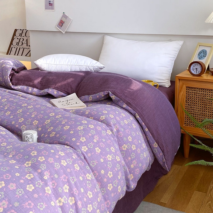 91家纺网 家纺一手货源 找家纺 春皖家纺 2026新款全棉纯棉拉链款双层纱被套单被套被套单件 雪花飘