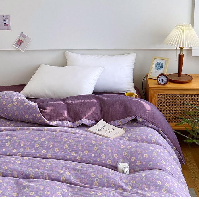 91家纺网 家纺一手货源 找家纺 春皖家纺 2026新款全棉纯棉拉链款双层纱被套单被套被套单件 雪花飘