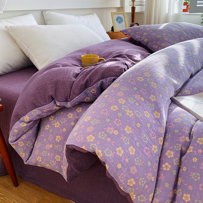 91家纺网 家纺一手货源 找家纺 春皖家纺 2026新款全棉纯棉拉链款双层纱被套单被套被套单件 雪花飘