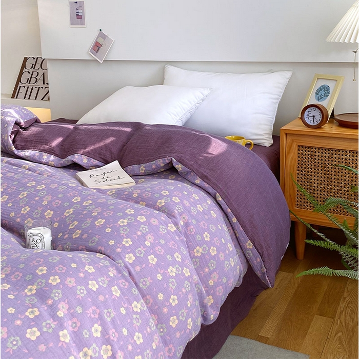 91家纺网 家纺一手货源 找家纺 春皖家纺 2026新款全棉纯棉拉链款双层纱被套单被套被套单件 雪花飘