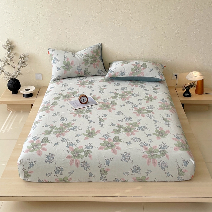 91家纺网 家纺一手货源 找家纺 （总）春皖家纺 2026新款全棉纯棉拉链款双层纱床笠单床笠床笠单件