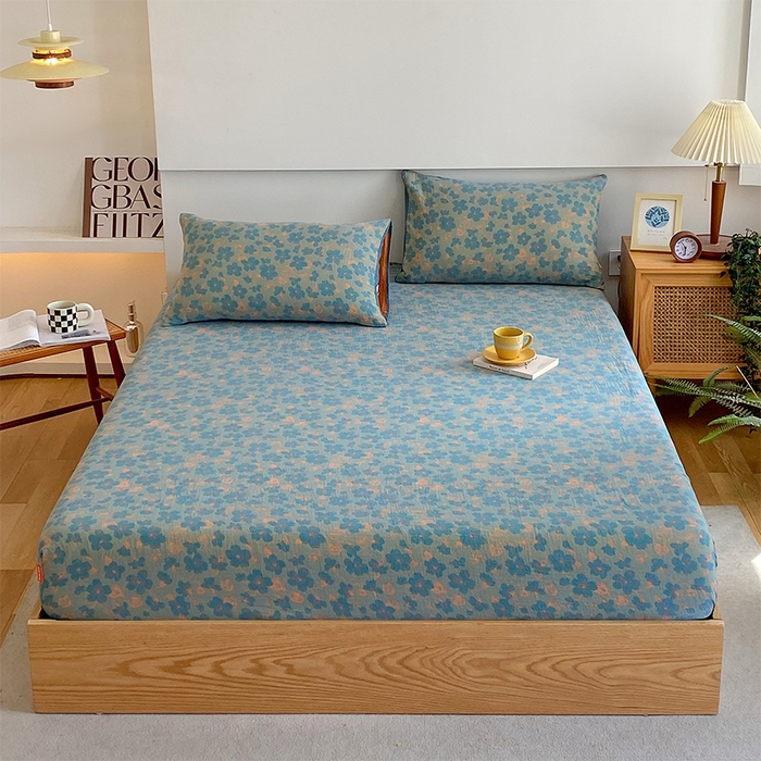 春皖家纺 2026新款全棉纯棉拉链款双层纱床笠单床笠床笠单件 百灵斯顿