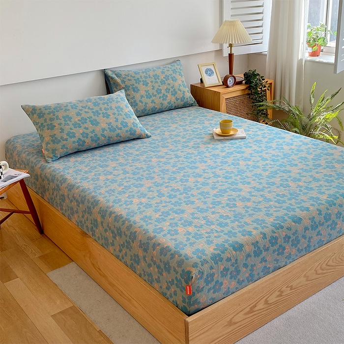 91家纺网 家纺一手货源 找家纺 春皖家纺 2026新款全棉纯棉拉链款双层纱床笠单床笠床笠单件 百灵斯顿