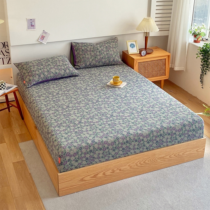 91家纺网 家纺一手货源 找家纺 春皖家纺 2026新款全棉纯棉拉链款双层纱床笠单床笠床笠单件 春光灿烂