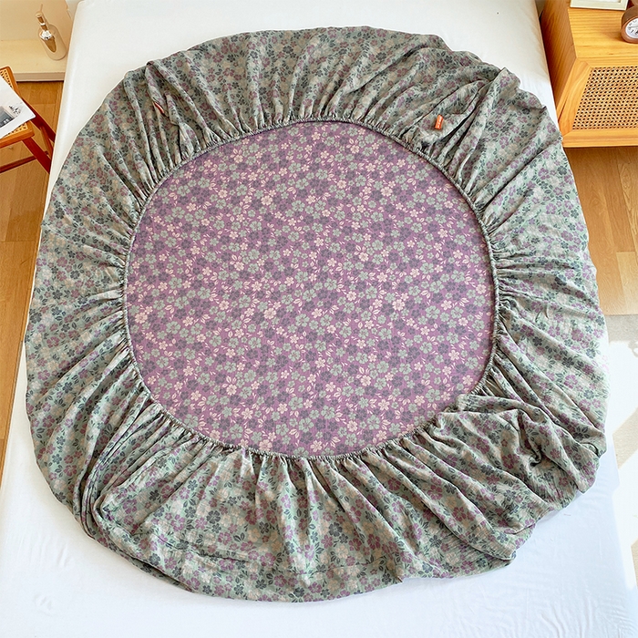 91家纺网 家纺一手货源 找家纺 春皖家纺 2026新款全棉纯棉拉链款双层纱床笠单床笠床笠单件 春光灿烂