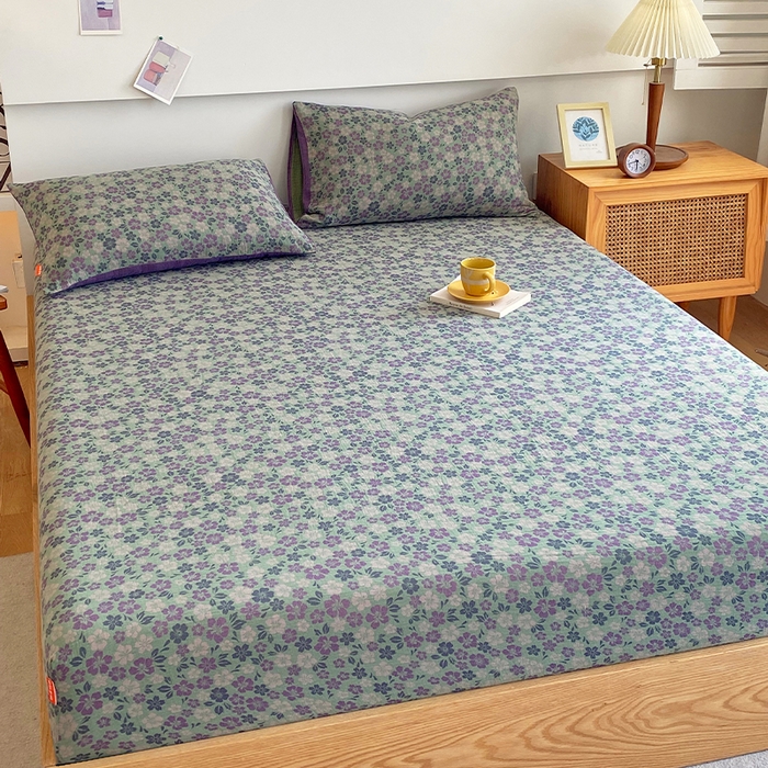 91家纺网 家纺一手货源 找家纺 春皖家纺 2026新款全棉纯棉拉链款双层纱床笠单床笠床笠单件 春光灿烂