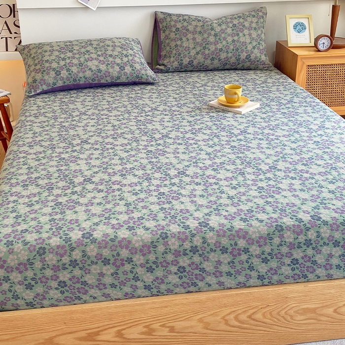 91家纺网 家纺一手货源 找家纺 春皖家纺 2026新款全棉纯棉拉链款双层纱床笠单床笠床笠单件 春光灿烂