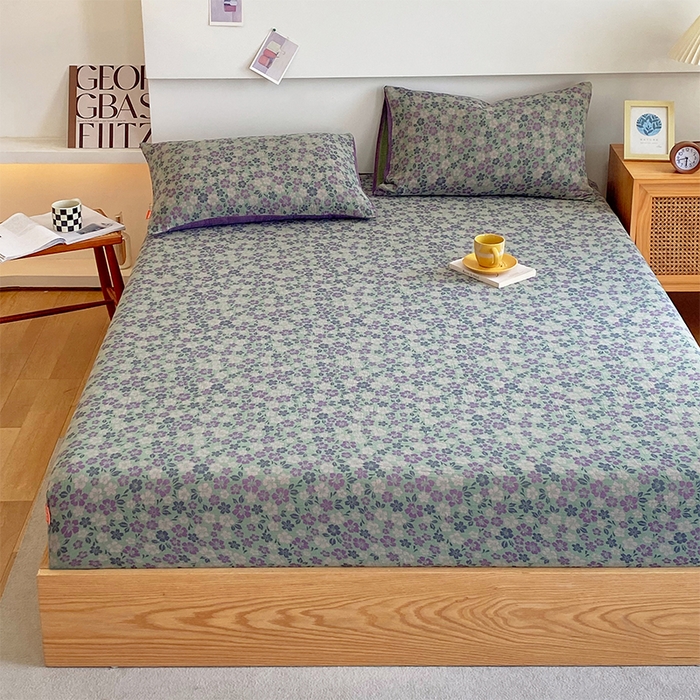 91家纺网 家纺一手货源 找家纺 春皖家纺 2026新款全棉纯棉拉链款双层纱床笠单床笠床笠单件 春光灿烂