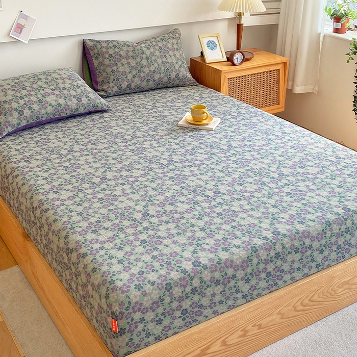 91家纺网 家纺一手货源 找家纺 春皖家纺 2026新款全棉纯棉拉链款双层纱床笠单床笠床笠单件 春光灿烂