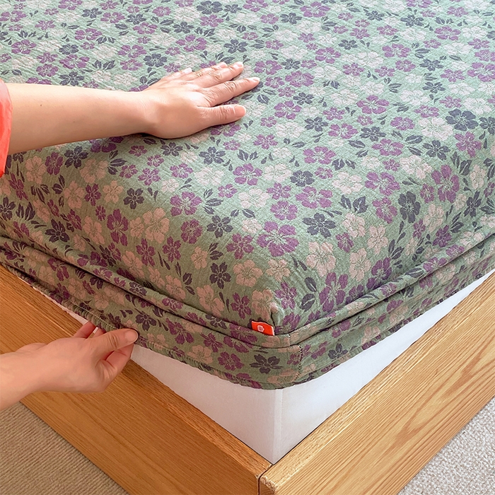 91家纺网 家纺一手货源 找家纺 春皖家纺 2026新款全棉纯棉拉链款双层纱床笠单床笠床笠单件 春光灿烂