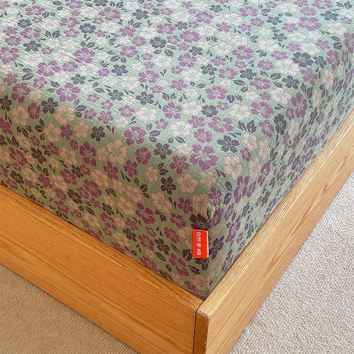 91家纺网 家纺一手货源 找家纺 春皖家纺 2026新款全棉纯棉拉链款双层纱床笠单床笠床笠单件 春光灿烂