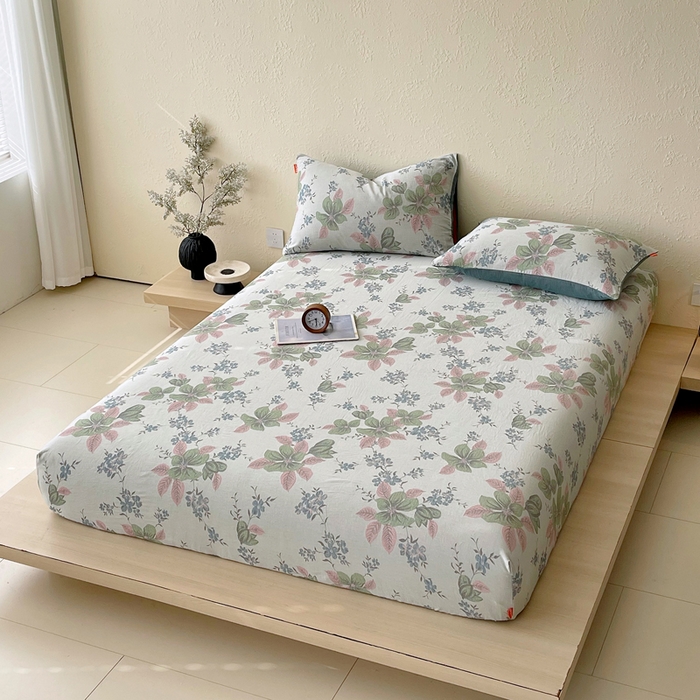 91家纺网 家纺一手货源 找家纺 春皖家纺 2026新款全棉纯棉拉链款双层纱床笠单床笠床笠单件 绮帐-粉