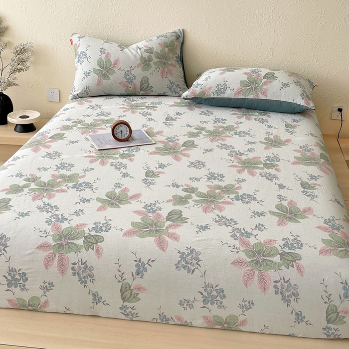 91家纺网 家纺一手货源 找家纺 春皖家纺 2026新款全棉纯棉拉链款双层纱床笠单床笠床笠单件 绮帐-粉