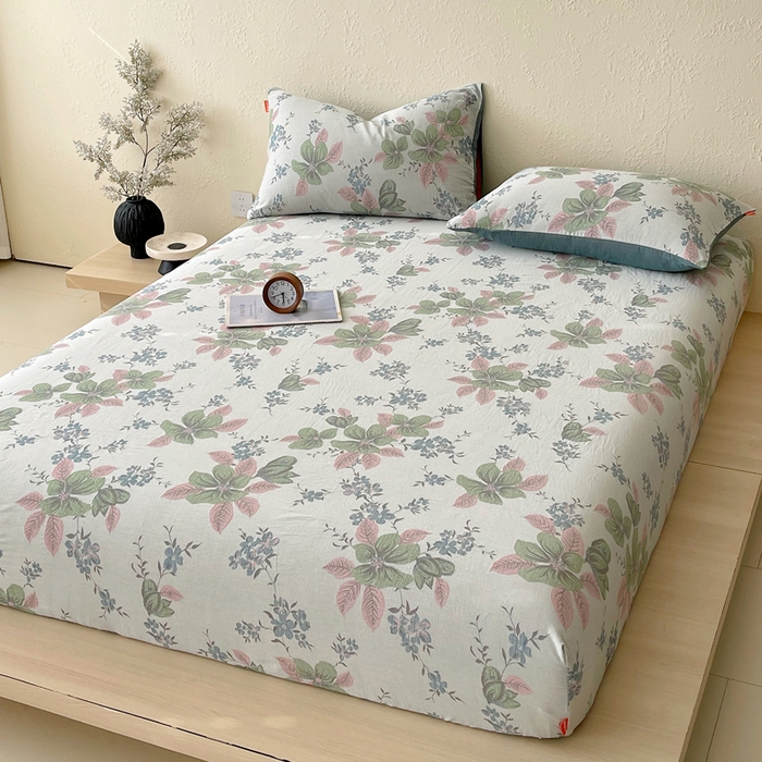 91家纺网 家纺一手货源 找家纺 春皖家纺 2026新款全棉纯棉拉链款双层纱床笠单床笠床笠单件 绮帐-粉