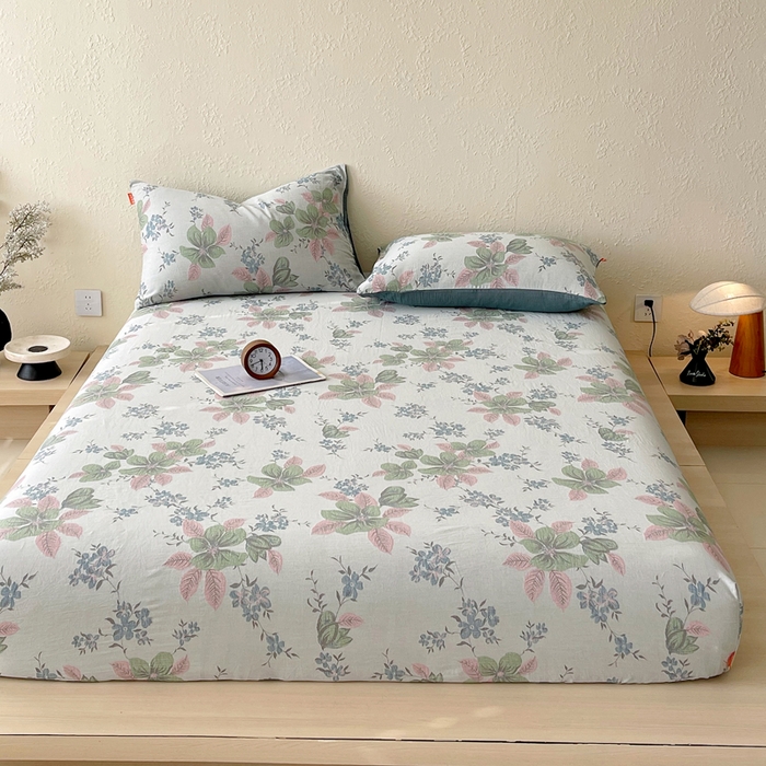 91家纺网 家纺一手货源 找家纺 春皖家纺 2026新款全棉纯棉拉链款双层纱床笠单床笠床笠单件 绮帐-粉