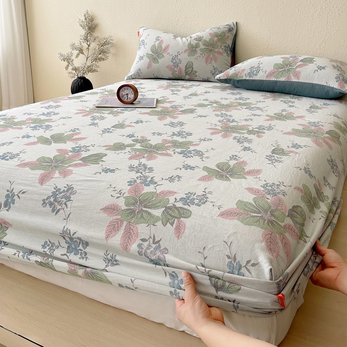 91家纺网 家纺一手货源 找家纺 春皖家纺 2026新款全棉纯棉拉链款双层纱床笠单床笠床笠单件 绮帐-粉