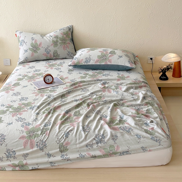 91家纺网 家纺一手货源 找家纺 春皖家纺 2026新款全棉纯棉拉链款双层纱床笠单床笠床笠单件 绮帐-粉