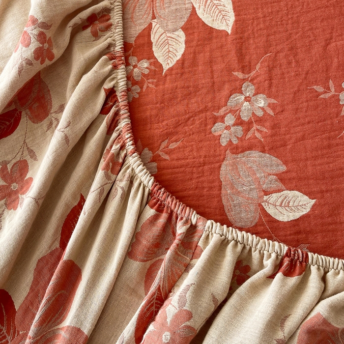 91家纺网 家纺一手货源 找家纺 春皖家纺 2026新款全棉纯棉拉链款双层纱床笠单床笠床笠单件 绮帐-红