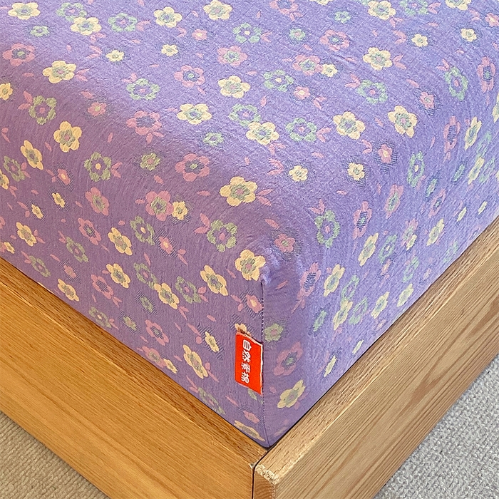 91家纺网 家纺一手货源 找家纺 春皖家纺 2026新款全棉纯棉拉链款双层纱床笠单床笠床笠单件 雪花飘