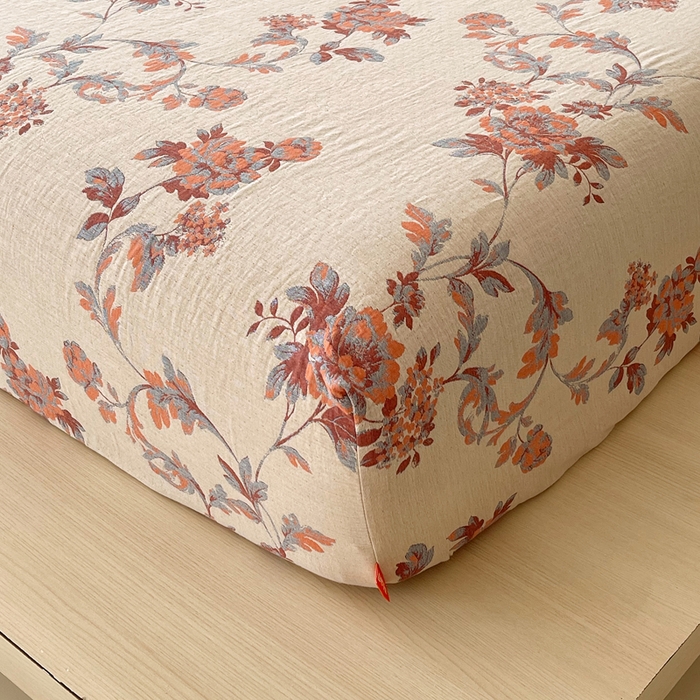 91家纺网 家纺一手货源 找家纺 春皖家纺 2026新款全棉纯棉拉链款双层纱床笠单床笠床笠单件 一丈红