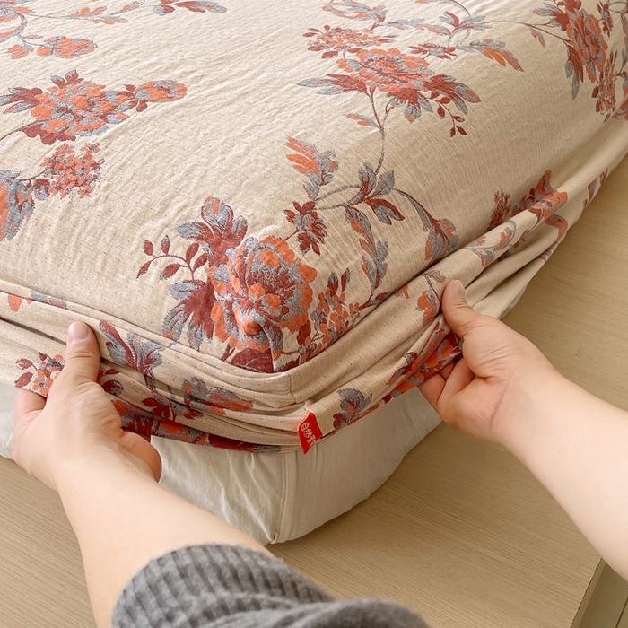 91家纺网 家纺一手货源 找家纺 春皖家纺 2026新款全棉纯棉拉链款双层纱床笠单床笠床笠单件 一丈红