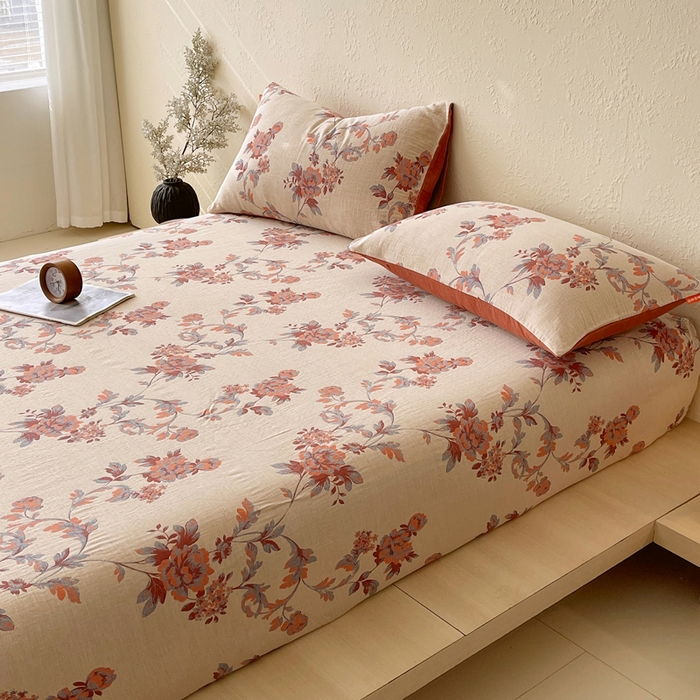 91家纺网 家纺一手货源 找家纺 春皖家纺 2026新款全棉纯棉拉链款双层纱床笠单床笠床笠单件 一丈红