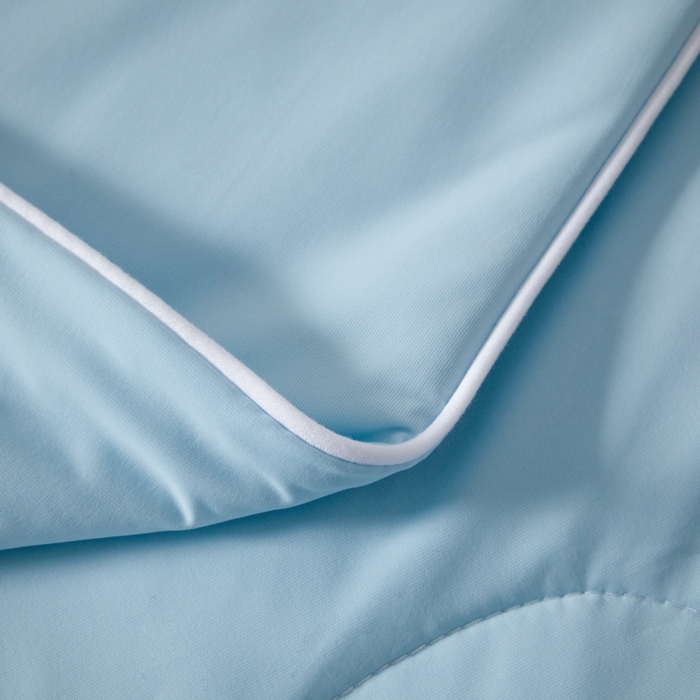 91家纺网 家纺一手货源 找家纺 鑫琪莱家纺 2026新款锦氨凉感Yoga系列夏被 海洋蓝