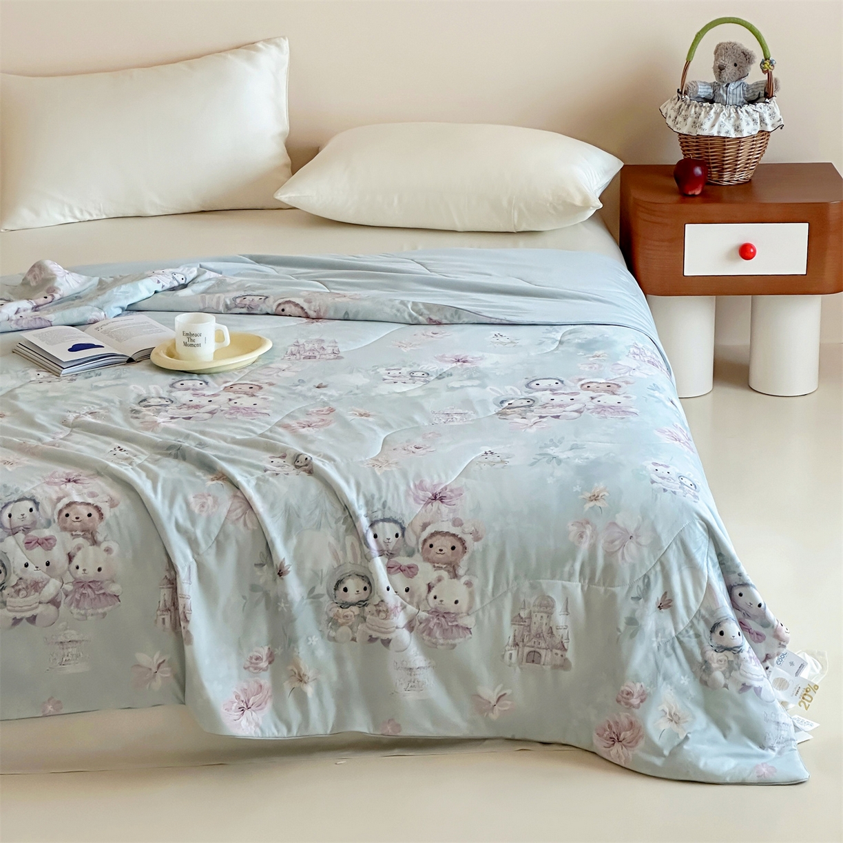 91家纺网 家纺一手货源 找家纺 傲蕾良品 2026新款【冷凝一号】高定锦氨针织蚕丝冰皮被 布偶娃娃