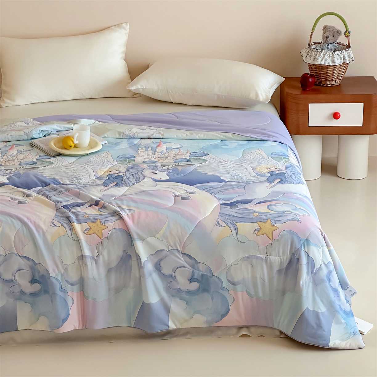 91家纺网 家纺一手货源 找家纺 傲蕾良品 2026新款【冷凝一号】高定锦氨针织蚕丝冰皮被 独角兽奇遇记