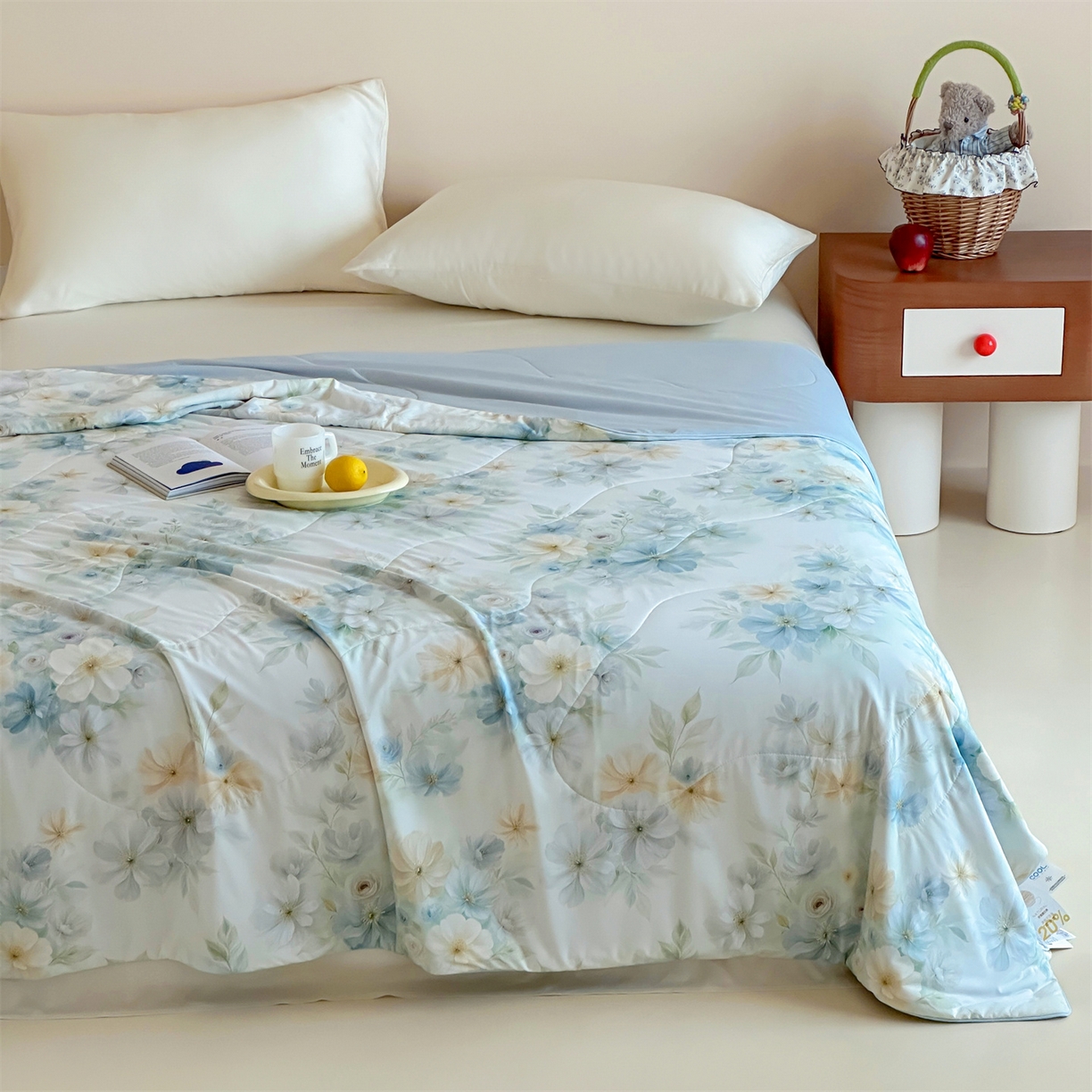 91家纺网 家纺一手货源 找家纺 傲蕾良品 2026新款【冷凝一号】高定锦氨针织蚕丝冰皮被 绿野仙踪