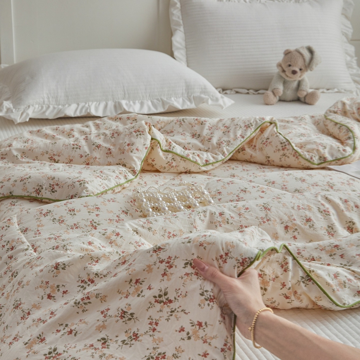 91家纺网 家纺一手货源 找家纺 尊妙被业 2026新款小奶芙大豆夏被夏凉被空调被 安冉之夏