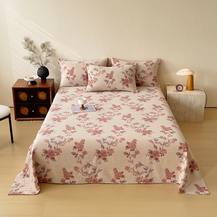 91家纺网 家纺一手货源 找家纺 （总）春皖家纺 2026新款全棉纯棉拉链款双层纱床单单床单床单单件