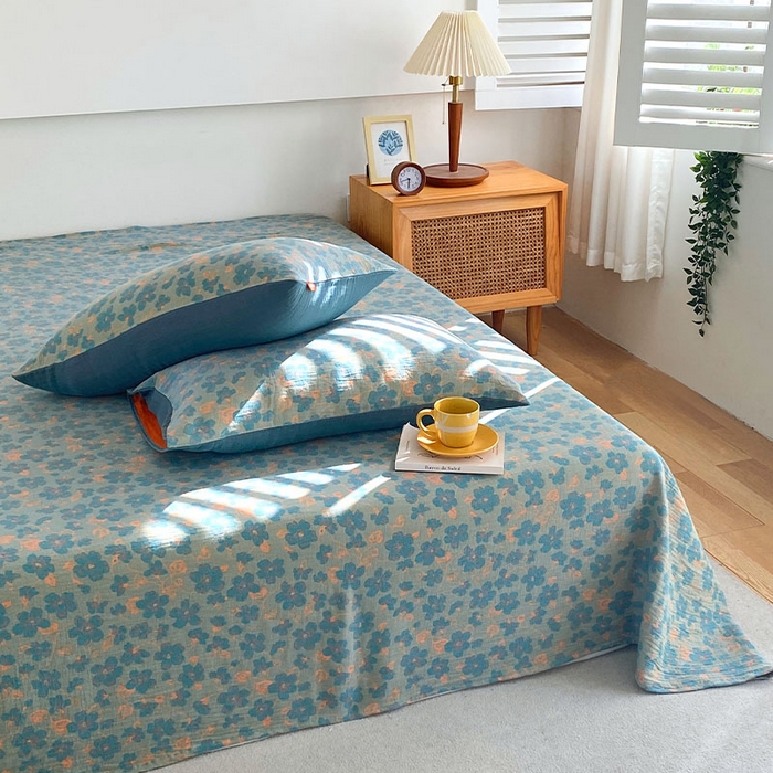 91家纺网 家纺一手货源 找家纺 春皖家纺 2026新款全棉纯棉拉链款双层纱床单单床单床单单件 百灵斯顿