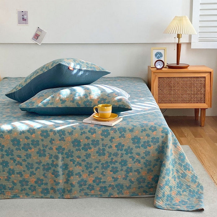 91家纺网 家纺一手货源 找家纺 春皖家纺 2026新款全棉纯棉拉链款双层纱床单单床单床单单件 百灵斯顿