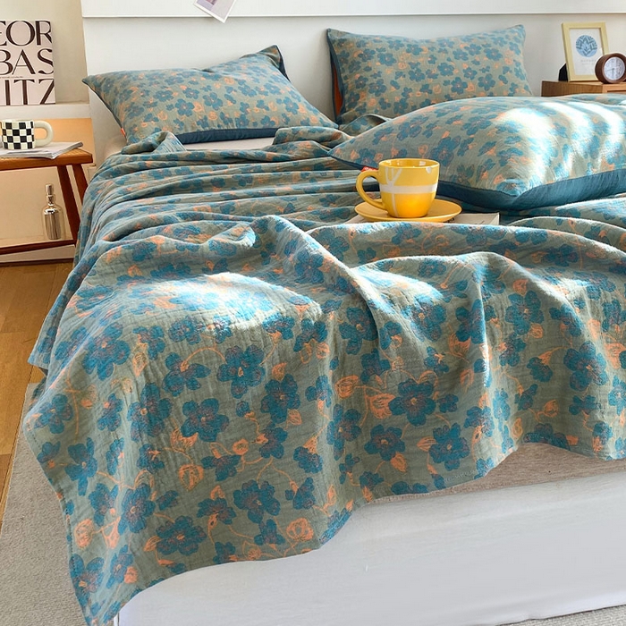 91家纺网 家纺一手货源 找家纺 春皖家纺 2026新款全棉纯棉拉链款双层纱床单单床单床单单件 百灵斯顿