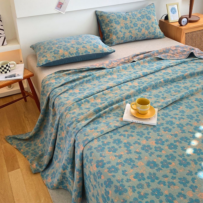 91家纺网 家纺一手货源 找家纺 春皖家纺 2026新款全棉纯棉拉链款双层纱床单单床单床单单件 百灵斯顿