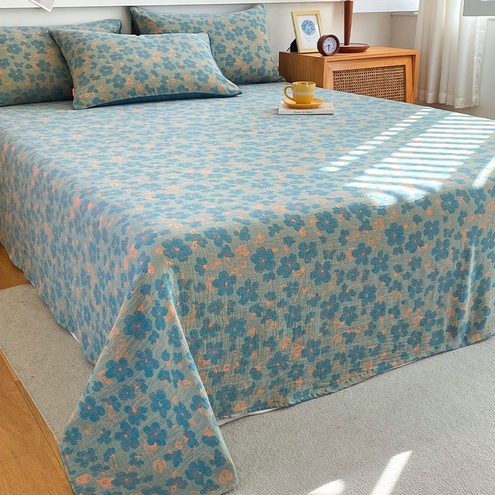 91家纺网 家纺一手货源 找家纺 春皖家纺 2026新款全棉纯棉拉链款双层纱床单单床单床单单件 百灵斯顿