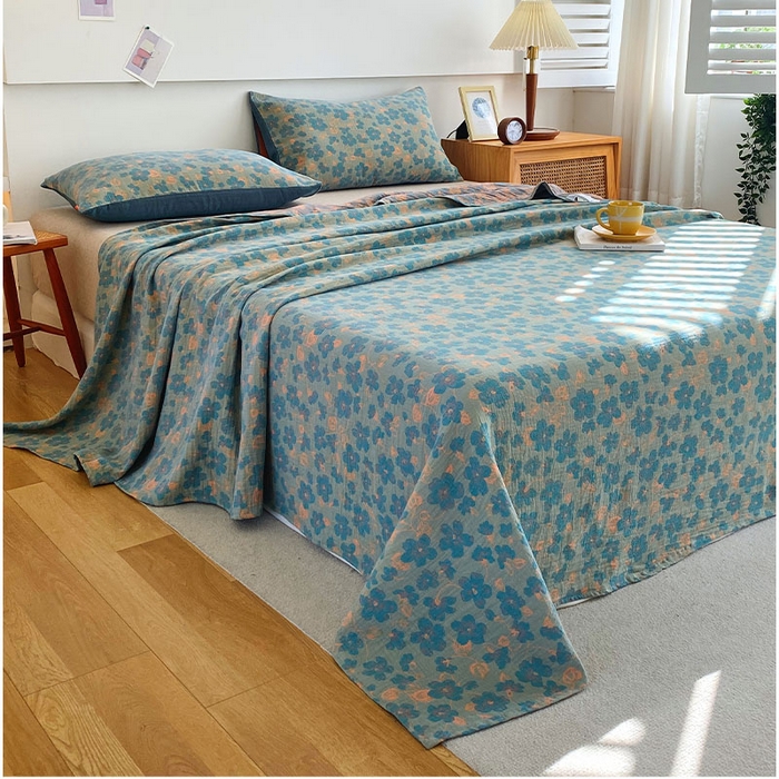 91家纺网 家纺一手货源 找家纺 春皖家纺 2026新款全棉纯棉拉链款双层纱床单单床单床单单件 百灵斯顿