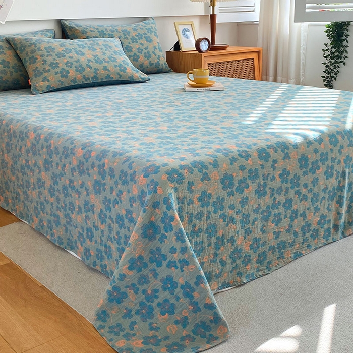 91家纺网 家纺一手货源 找家纺 春皖家纺 2026新款全棉纯棉拉链款双层纱床单单床单床单单件 百灵斯顿