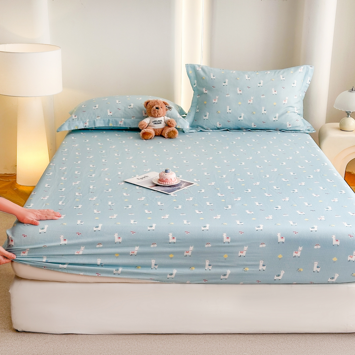 91家纺网 家纺一手货源 找家纺 （总）金喜 2026新款纯棉有氧A类全棉双层纱卡通床笠