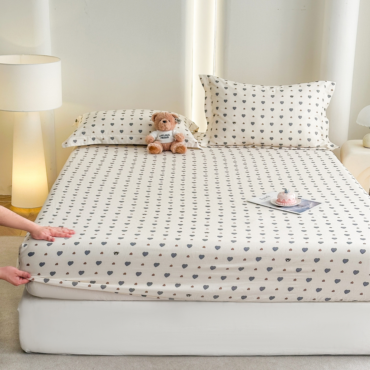 91家纺网 家纺一手货源 找家纺 （总）金喜 2026新款纯棉有氧A类全棉双层纱卡通床笠