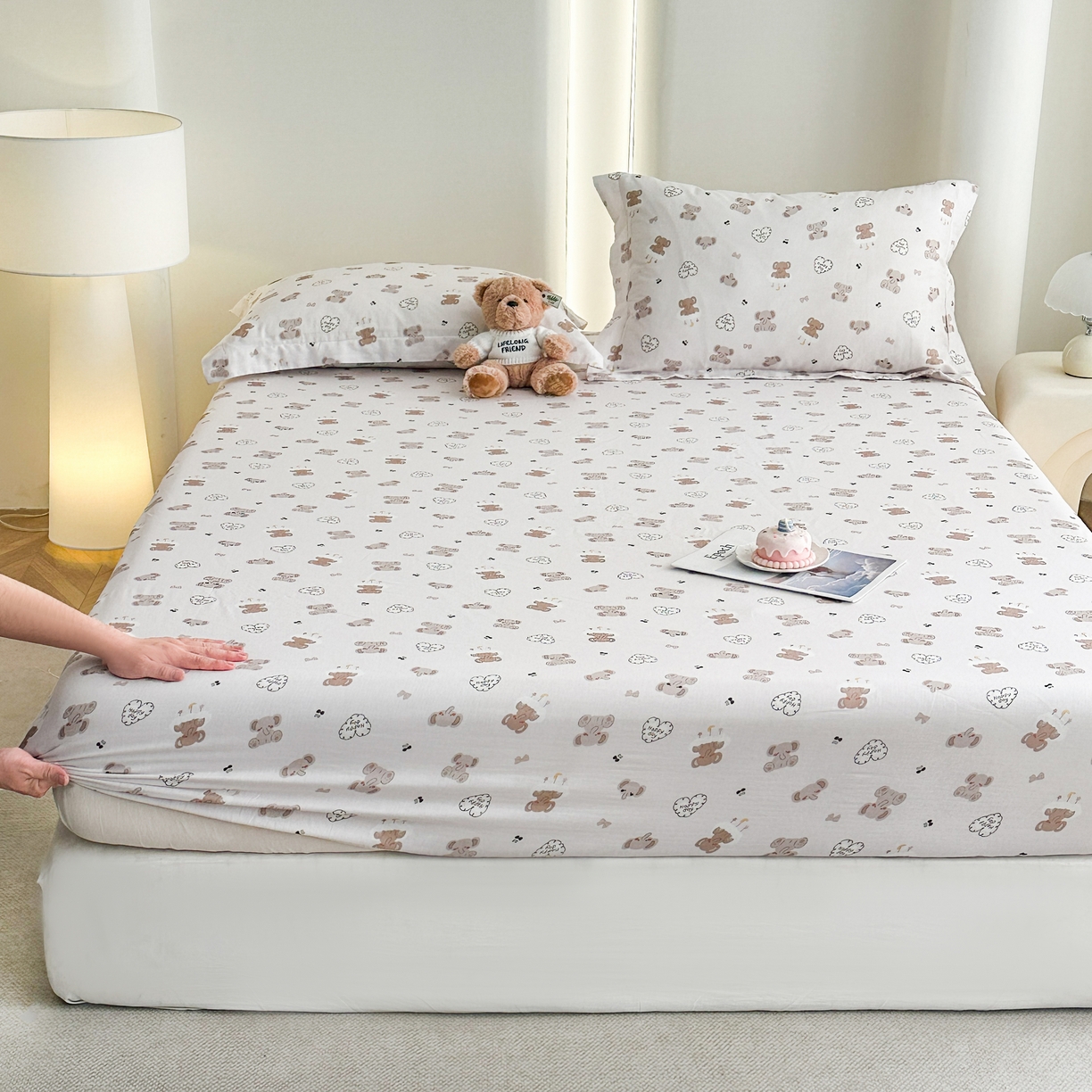 91家纺网 家纺一手货源 找家纺 （总）金喜 2026新款纯棉有氧A类全棉双层纱卡通床笠