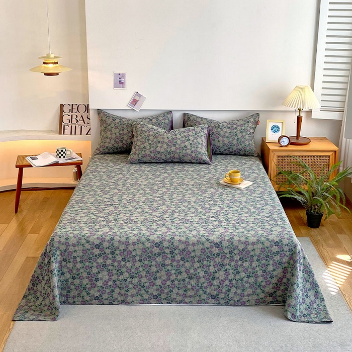 春皖家纺 2026新款全棉纯棉拉链款双层纱床单单床单床单单件 春光灿烂