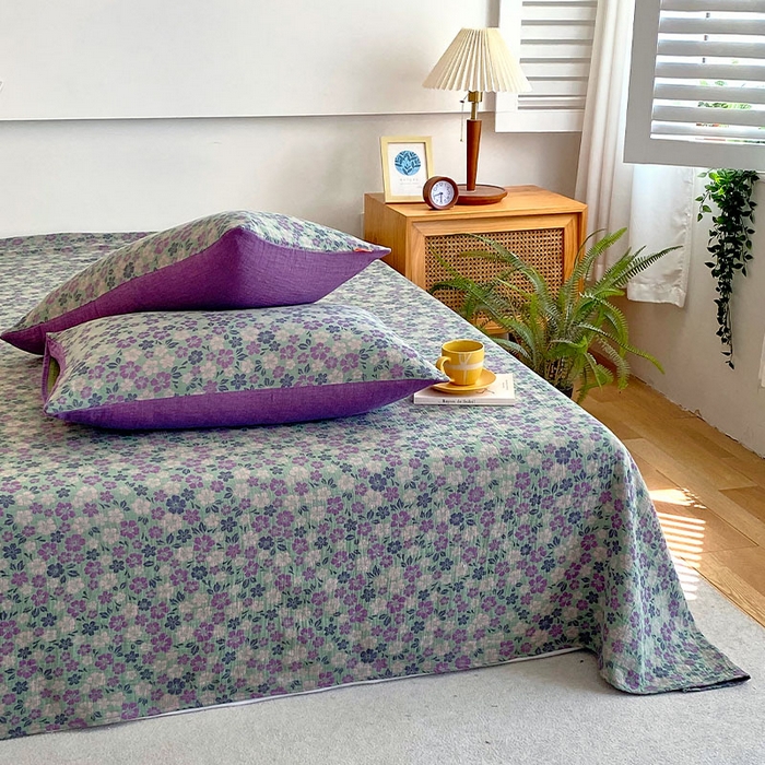 91家纺网 家纺一手货源 找家纺 春皖家纺 2026新款全棉纯棉拉链款双层纱床单单床单床单单件 春光灿烂