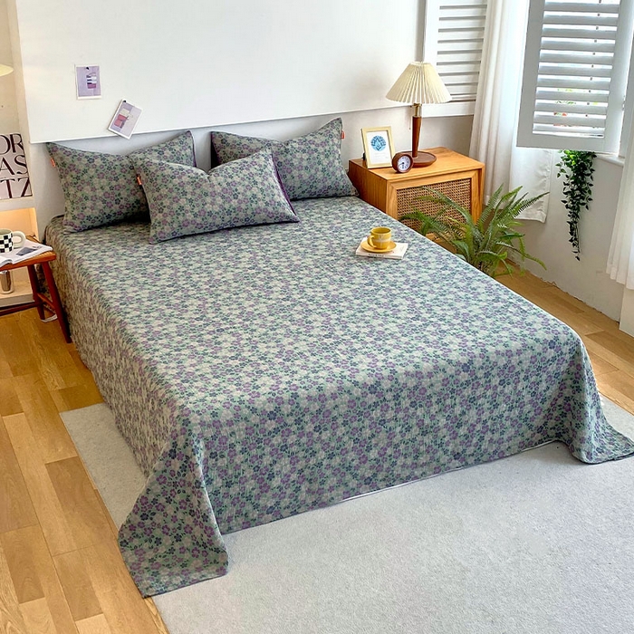 91家纺网 家纺一手货源 找家纺 春皖家纺 2026新款全棉纯棉拉链款双层纱床单单床单床单单件 春光灿烂