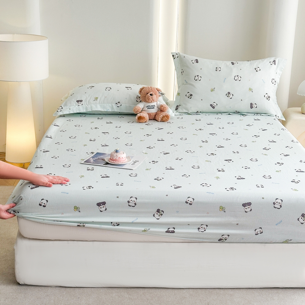 91家纺网 家纺一手货源 找家纺 （总）金喜 2026新款纯棉有氧A类全棉双层纱卡通床笠